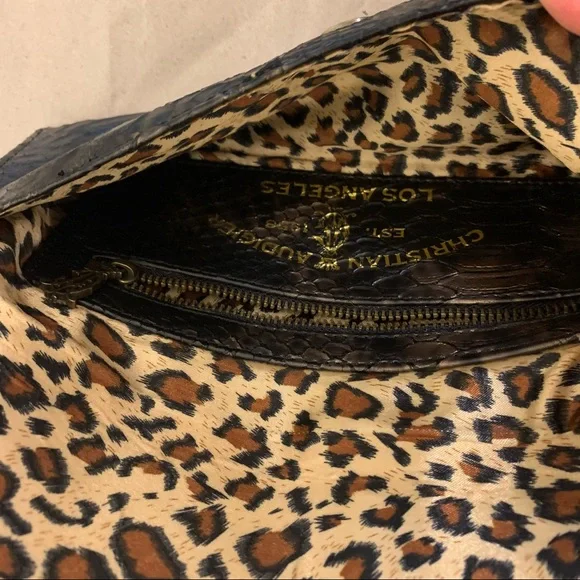 ❤️SALE❤️ Christian Audigier Snake Rhinestones Studs Clutch Bag Black Ed Hardy - Picture 2 of 6